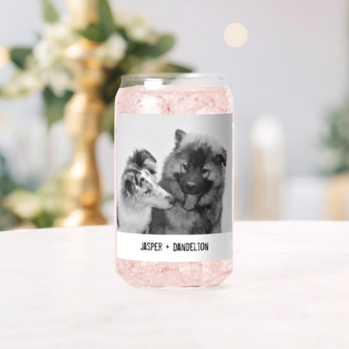 Simple Modern Custom Pet or People Photo Can Glass