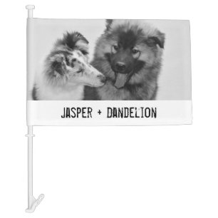 Simple, Modern Custom Pet or People Photo Car Flag