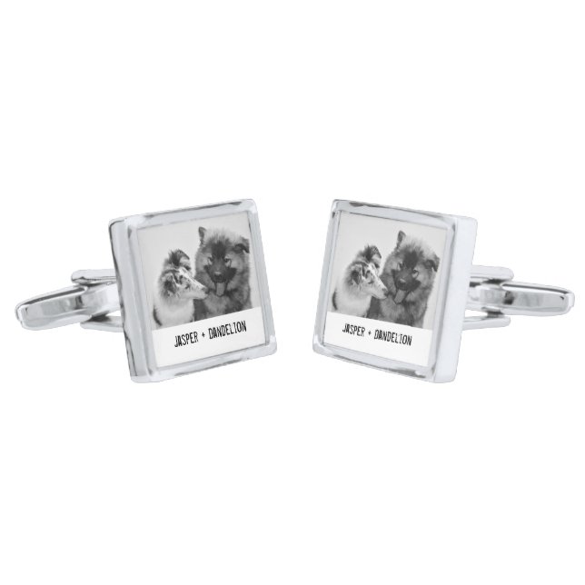 Simple, Modern Custom Pet or People Photo Cufflinks (Angled)