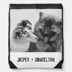 Simple, Modern Custom Pet or People Photo Drawstring Bag
