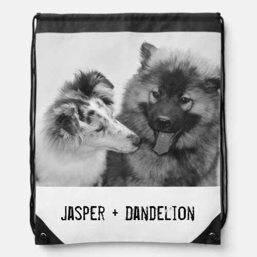 Simple Modern Custom Pet or People Photo Drawstring Bag