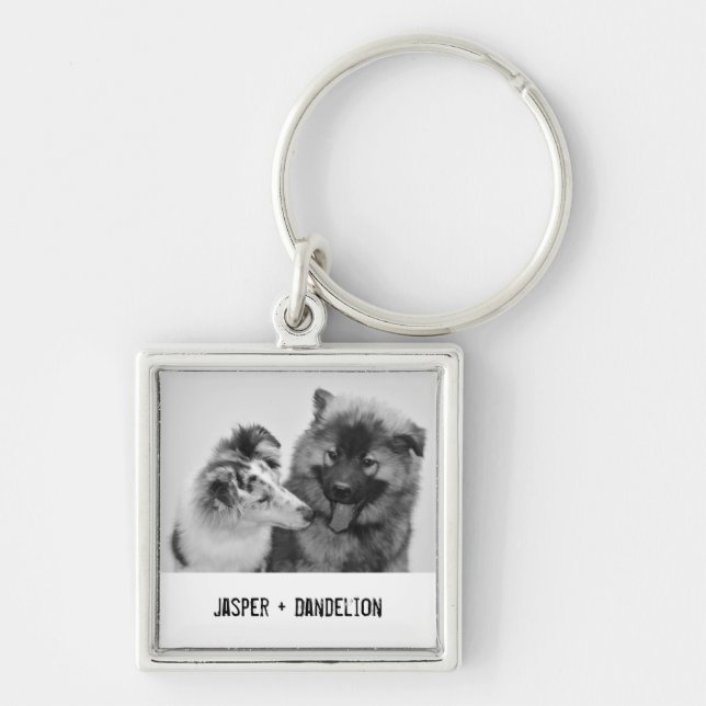 Simple, Modern Custom Pet or People Photo Keychain (Front)