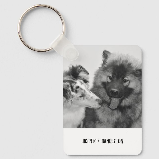 Simple, Modern Custom Pet or People Photo Keychain (Front)