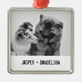 Simple, Modern Custom Pet or People Photo Metal Ornament