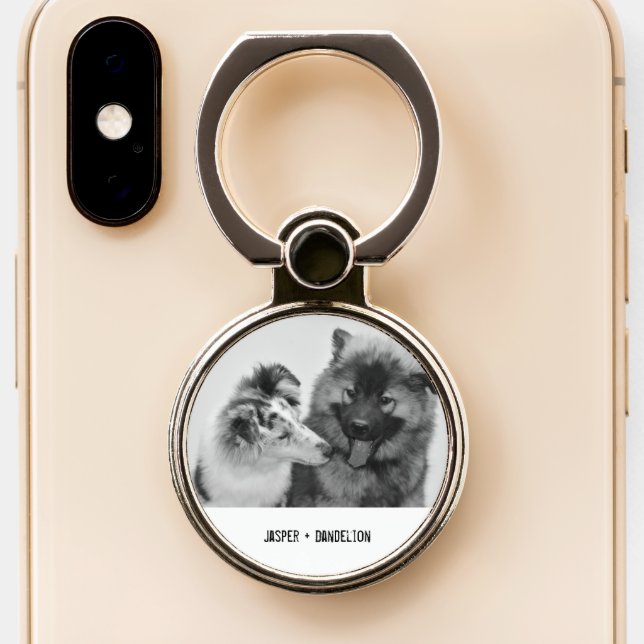 Simple, Modern Custom Pet or People Photo Phone Ring Stand (Close Up)