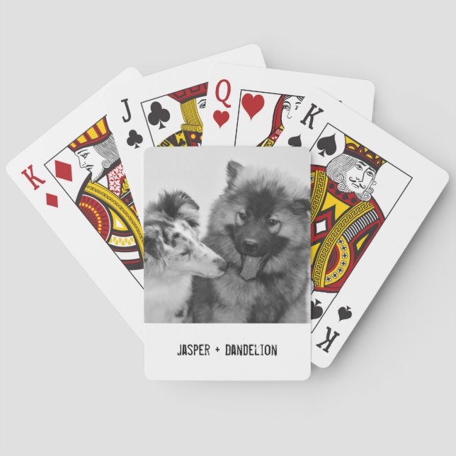 Simple, Modern Custom Pet or People Photo Poker Cards (Back)