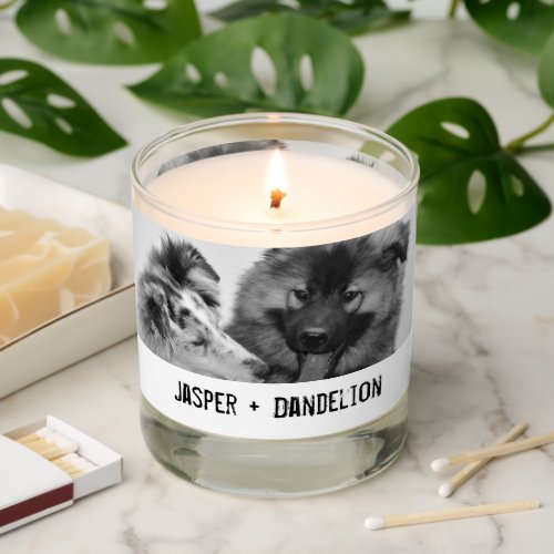 Simple Modern Custom Pet or People Photo Scented Candle
