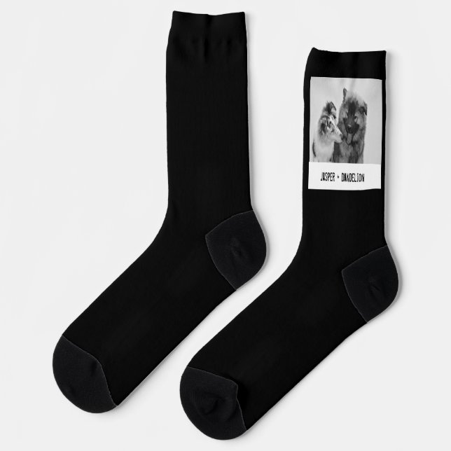 Simple, Modern Custom Pet or People Photo Socks (Left)