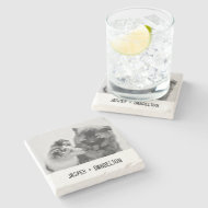 Simple, Modern Custom Pet or People Photo Stone Coaster