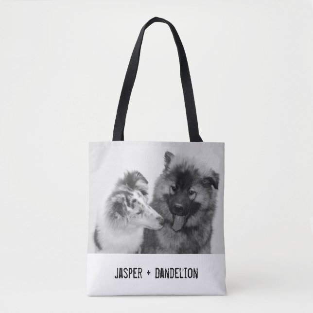 Simple, Modern Custom Pet or People Photo Tote Bag (Front)