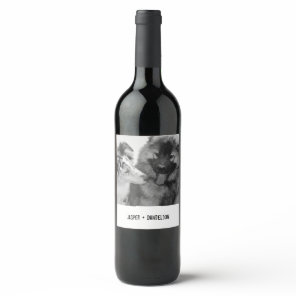 Simple, Modern Custom Pet or People Photo Wine Label