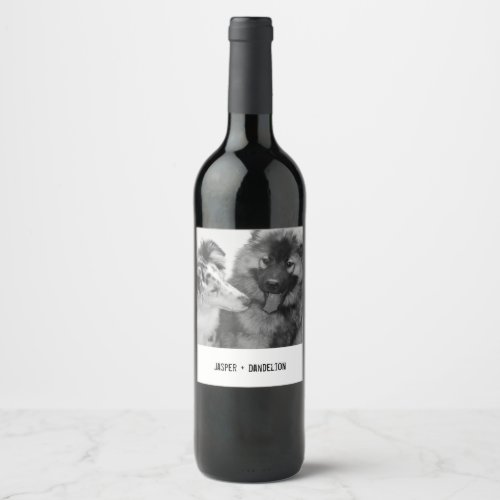 Simple Modern Custom Pet or People Photo Wine Label