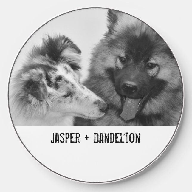 Simple, Modern Custom Pet or People Photo Wireless Charger (Front)
