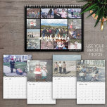 Simple Modern Custom Photo - 13 Pictures Calendar<br><div class="desc">Simple Modern Custom Photo Calendar with Black background - Trendy Script for Front Cover ----- Add your favorite horizontal photos to make a modern photography calendar. Each month includes room for a full photo. There is also a space on the front and the back of the calendar to customize with...</div>