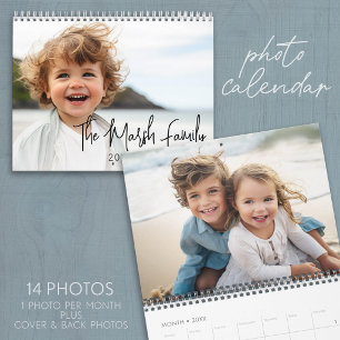 Simple Modern Custom Photo - 14 Picture Calendar
