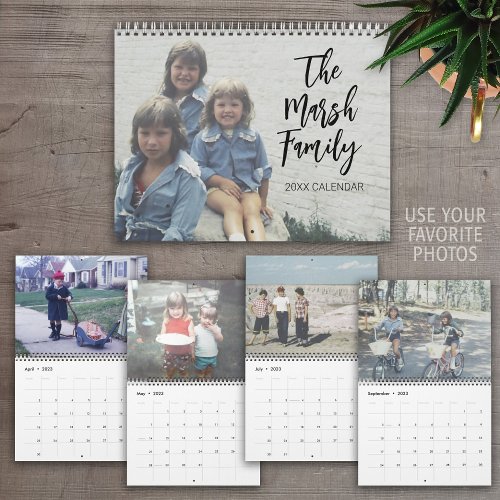 Simple Modern Custom Photo _ 14 Pictures Calendar