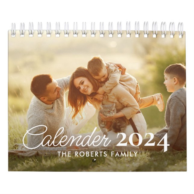 Simple modern custom photo 2024 calendar (Cover)