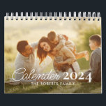 Simple modern custom photo 2024 calendar<br><div class="desc">editable family photos design 2024 monthly calender</div>