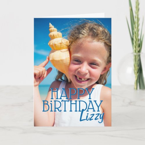 Simple Modern Custom Photo Birthday Greeting Card