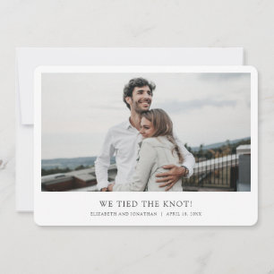 Simple Modern Custom Photo Elopement Wedding Announcement
