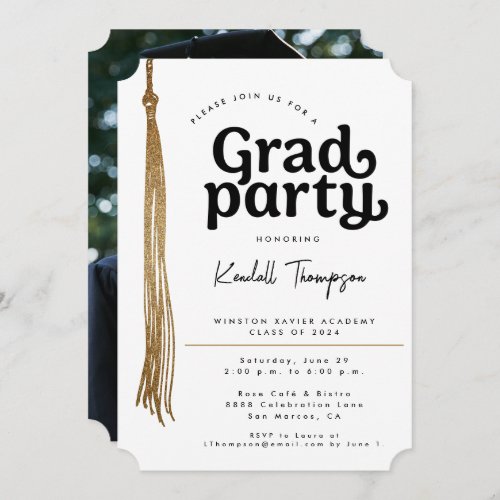 Simple modern Custom photo Graduation Party Invitation
