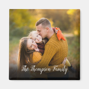 Simple Modern Custom Photo Name Magnet