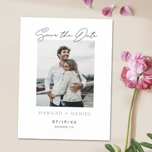 Simple Modern Custom Photo Wedding Save the Date Magnetic Invitation