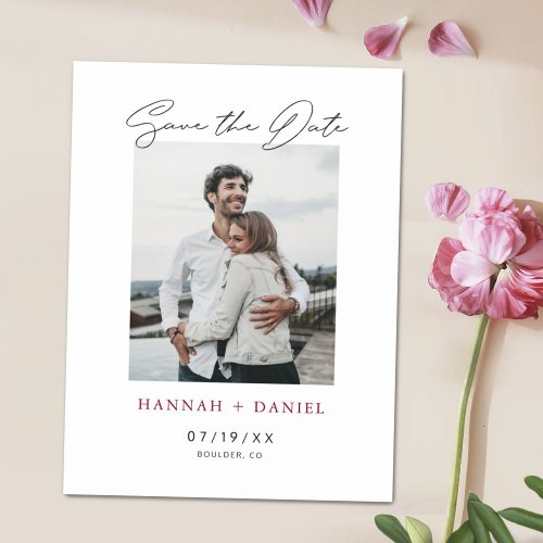 Simple Modern Custom Photo Wedding Save the Date Magnetic Invitation