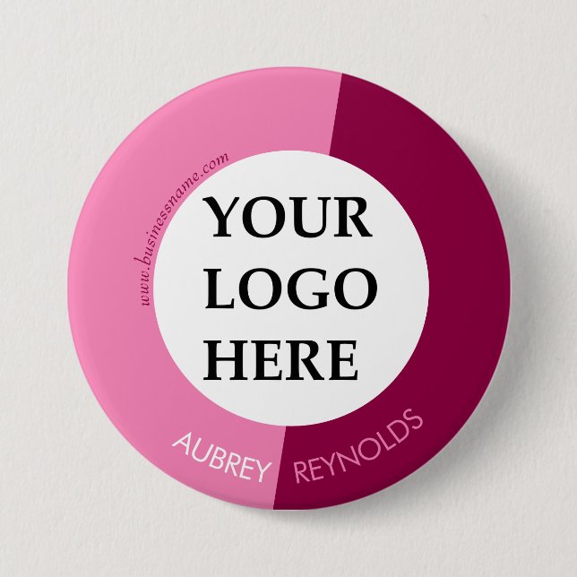 Simple Modern Custom Pink Professional Logo Button (Front)