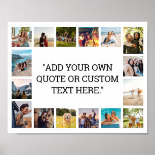 Simple Modern Custom Quote Photo Collage Poster
