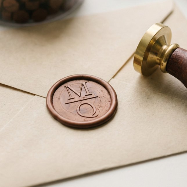 Simple Modern Custom Stack Two Monogram Initials  Wax Seal Stamp (Simple Modern Custom Stack Two Monogram Initials Wax Seal Stamp)