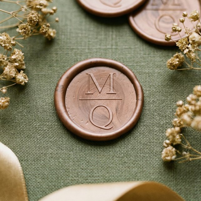 Simple Modern Custom Stack Two Monogram Initials  Wax Seal Sticker (Simple Modern Custom Stack Two Monogram Initials Wax Seal Sticker)
