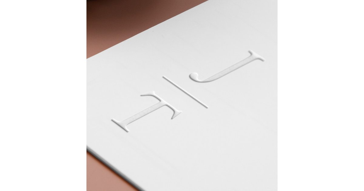 Simple Modern Custom Two Monogram Initials Embosser | Zazzle