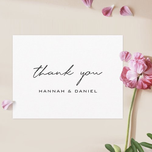 Simple Modern Custom Wedding Thank You Postcard