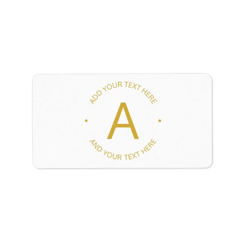 Simple Modern Customizable Text  Gold  White Label