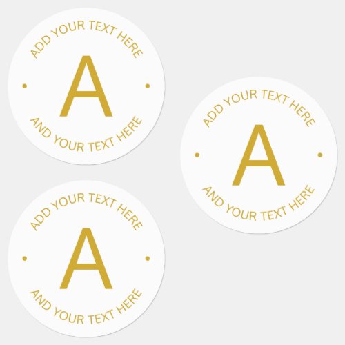 Simple Modern Customizable Text  Gold  White Labels