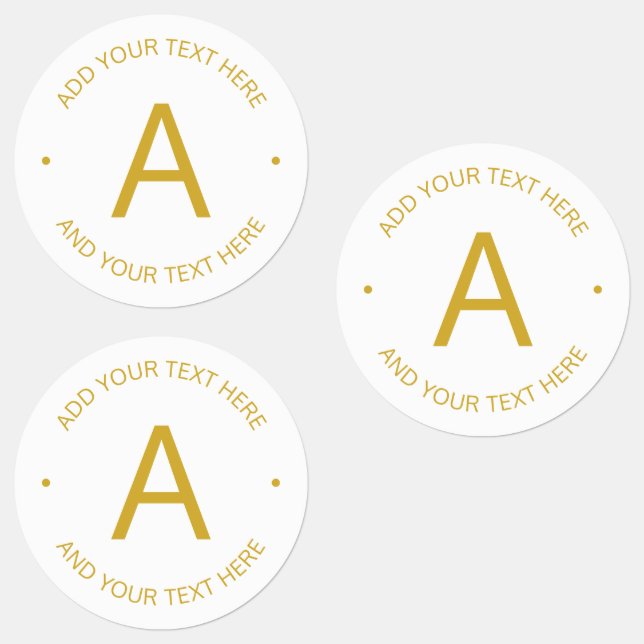 Simple Modern Customizable Text | Gold & White Labels (Group)