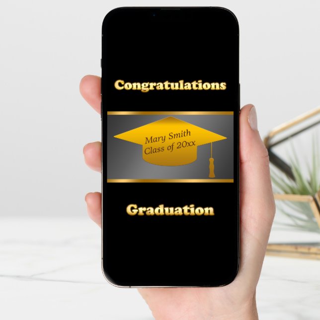 Simple Modern Customize Black Gold Card (Front Digital)