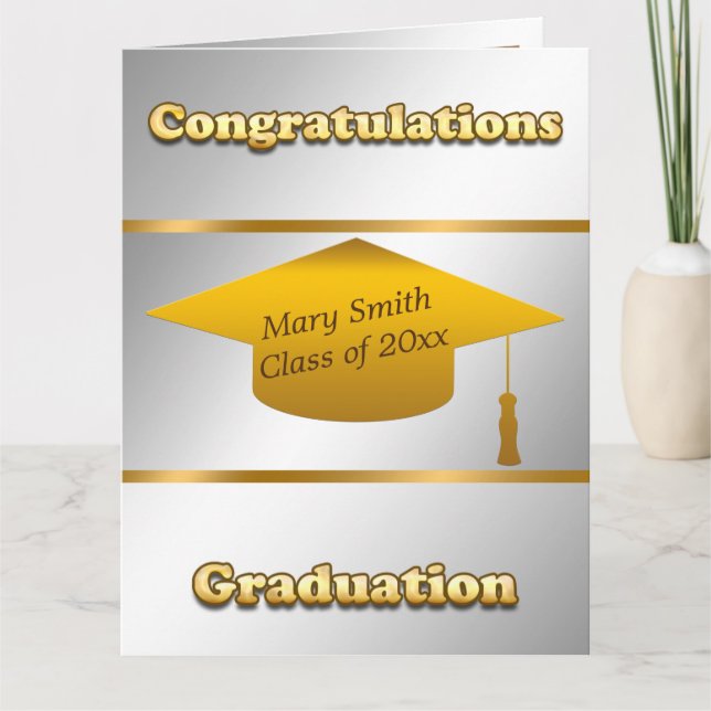 Simple Modern Customize Gold Silver Card (Front)