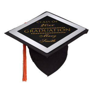 Simple Modern Customize Gold Silver Graduation Cap Topper