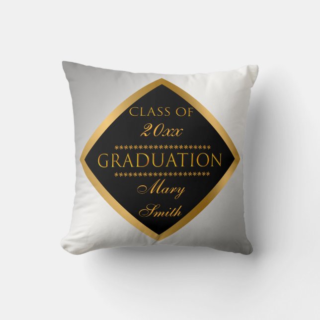 Simple Modern Customize Gold Silver Throw Pillow (Front)