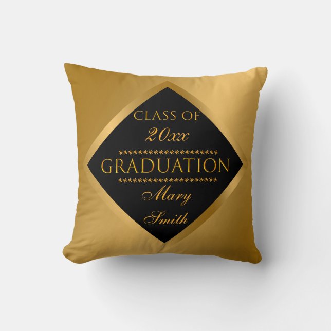 Simple Modern Customize Gold Throw Pillow (Front)