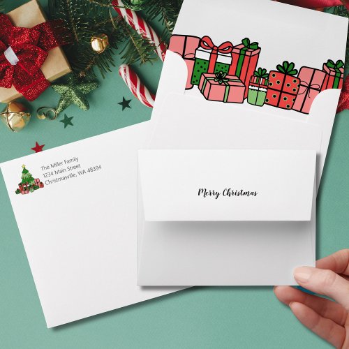 Simple Modern Cute Colorful Christmas Envelope