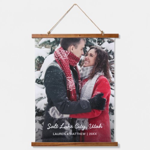 Simple Modern Cute Couple Vacation Photo Hanging Tapestry