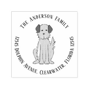 Simple Modern Cute Dog Pet Return Address Self-inking Stamp
