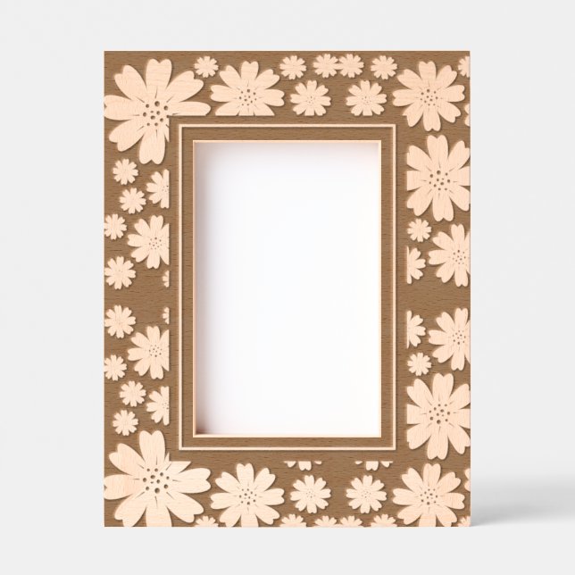Simple Modern Cute Floral Pattern Engraved Frames (Front)