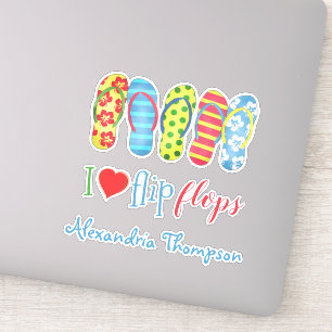 Simple Modern Cute Summer Flip Flops Chic Stylish Sticker