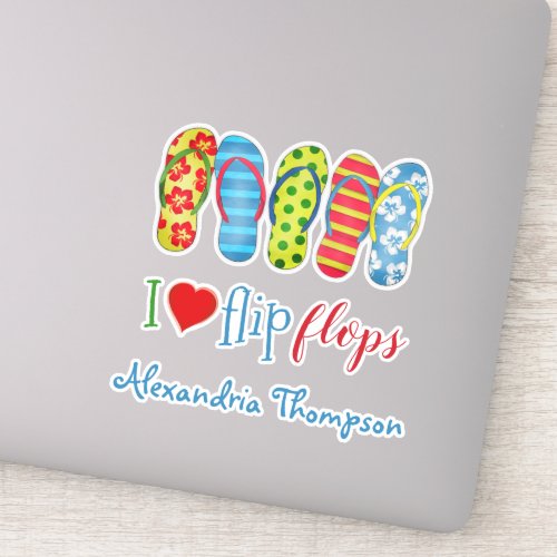 Simple Modern Cute Summer Flip Flops Chic Stylish Sticker