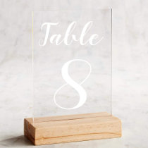 Simple Modern Cute Table Number Acrylic Sign