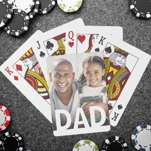 Simple Modern Dad Photo Poker Cards